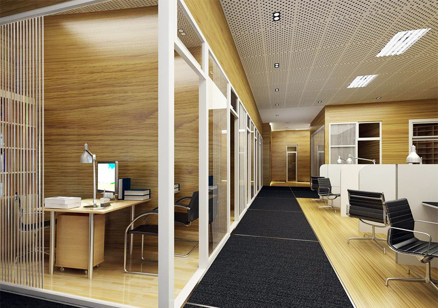 东莞办公室装修公司-开放式办公室布置效果图