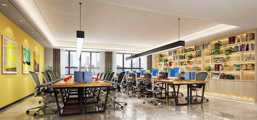 东莞办公室装修公司-开放式办公室布置效果图