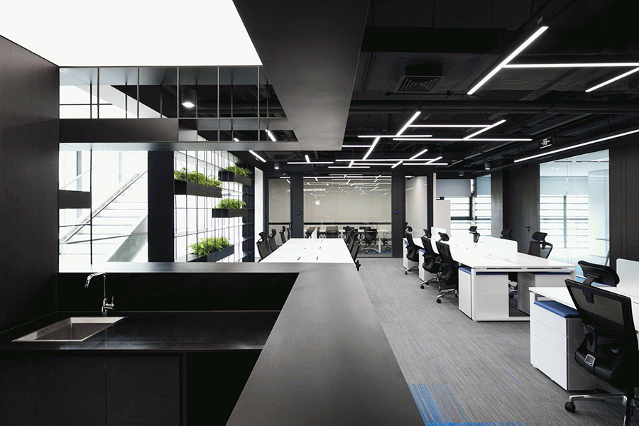 东莞现代办公室设计效果图-极简办公室装修效果图-办公室装修公司
